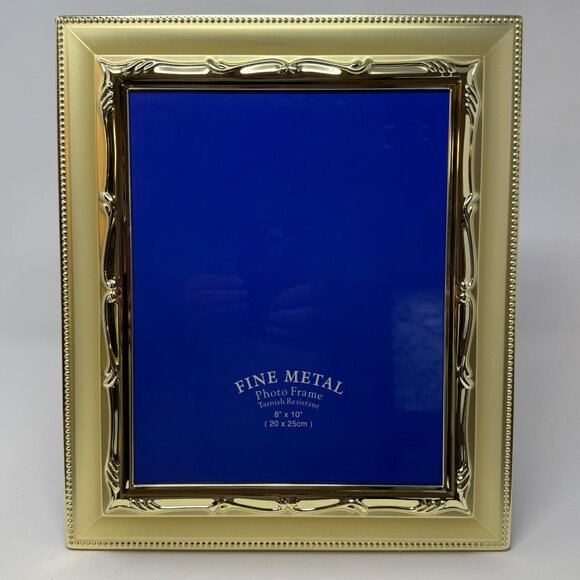 Vintage Brass Gold Photo Picture Frame Ornate 80s 90s Scrolls 8x10 As New Unused - Picture 1 of 5